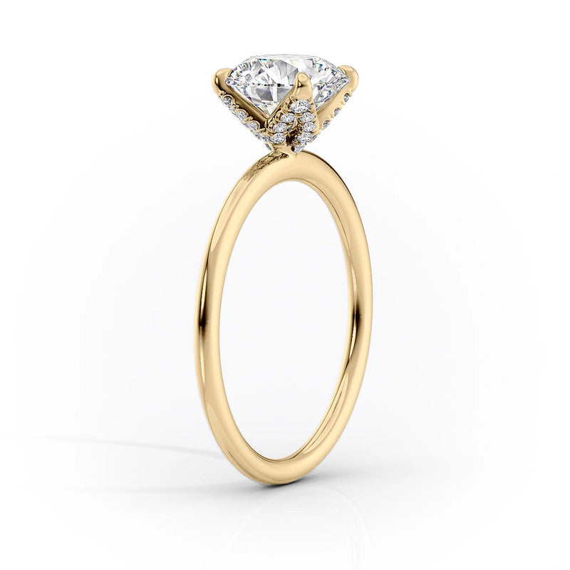 The Petal Kamellie Set With A 2 Carat Round Lab Diamond