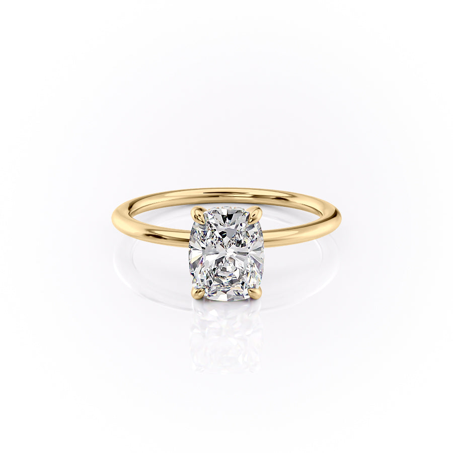 The Kamellie Set With A 2 Carat Elongated Cushion Lab Diamond
