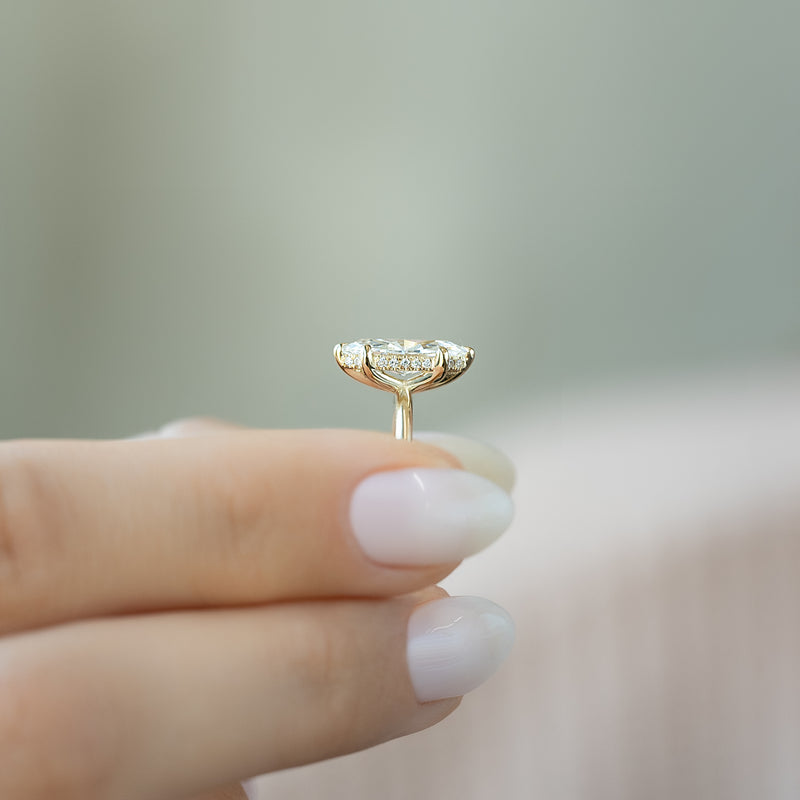 The Kamellie Set With A 2 Carat Marquise Lab Diamond
