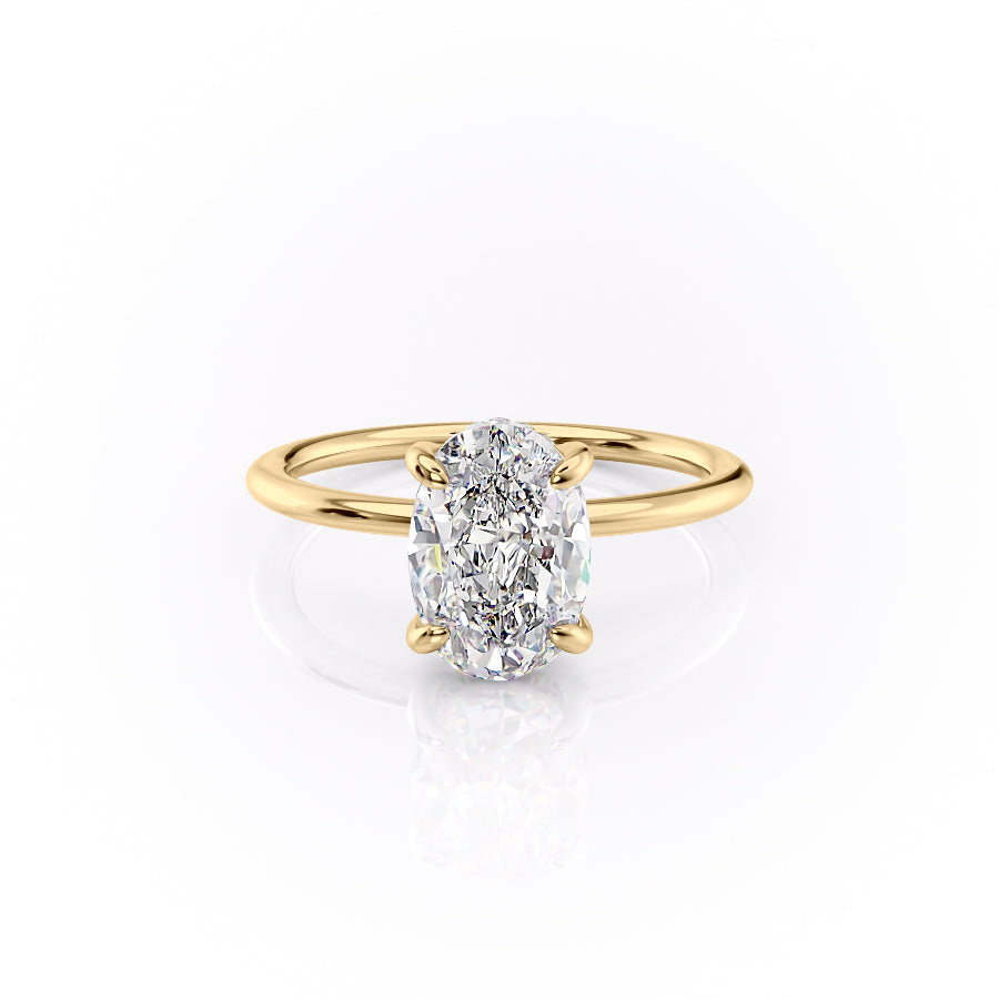 The Kamellie Set With A 2 Carat Oval Lab Diamond