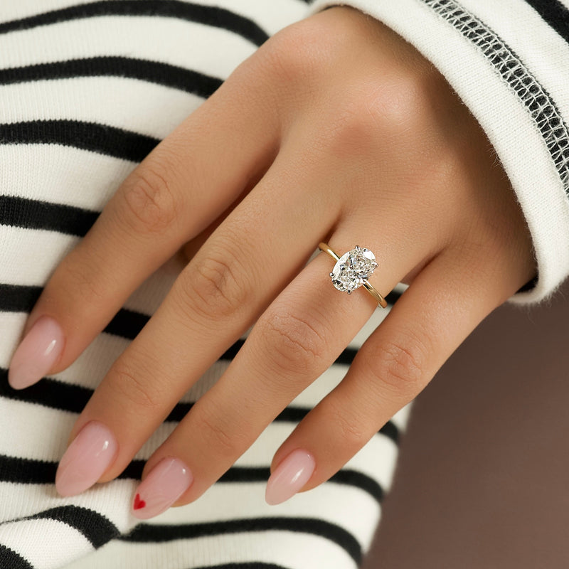 The Kamellie Set With A 2 Carat Oval Lab Diamond