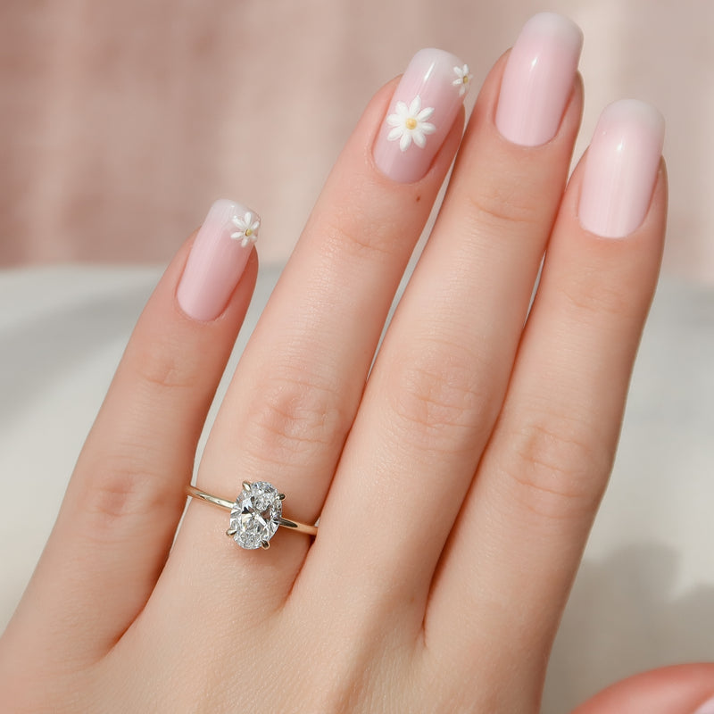 The Kamellie Set With A 2 Carat Oval Lab Diamond