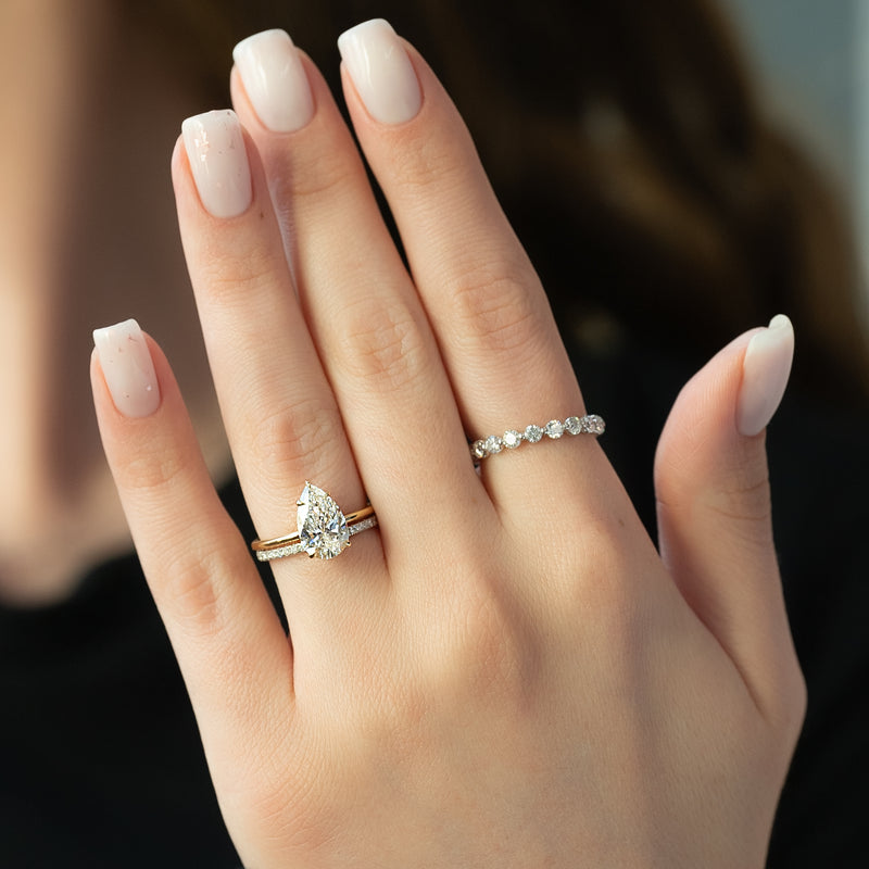 The Kamellie Set With A 2 Carat Pear Lab Diamond