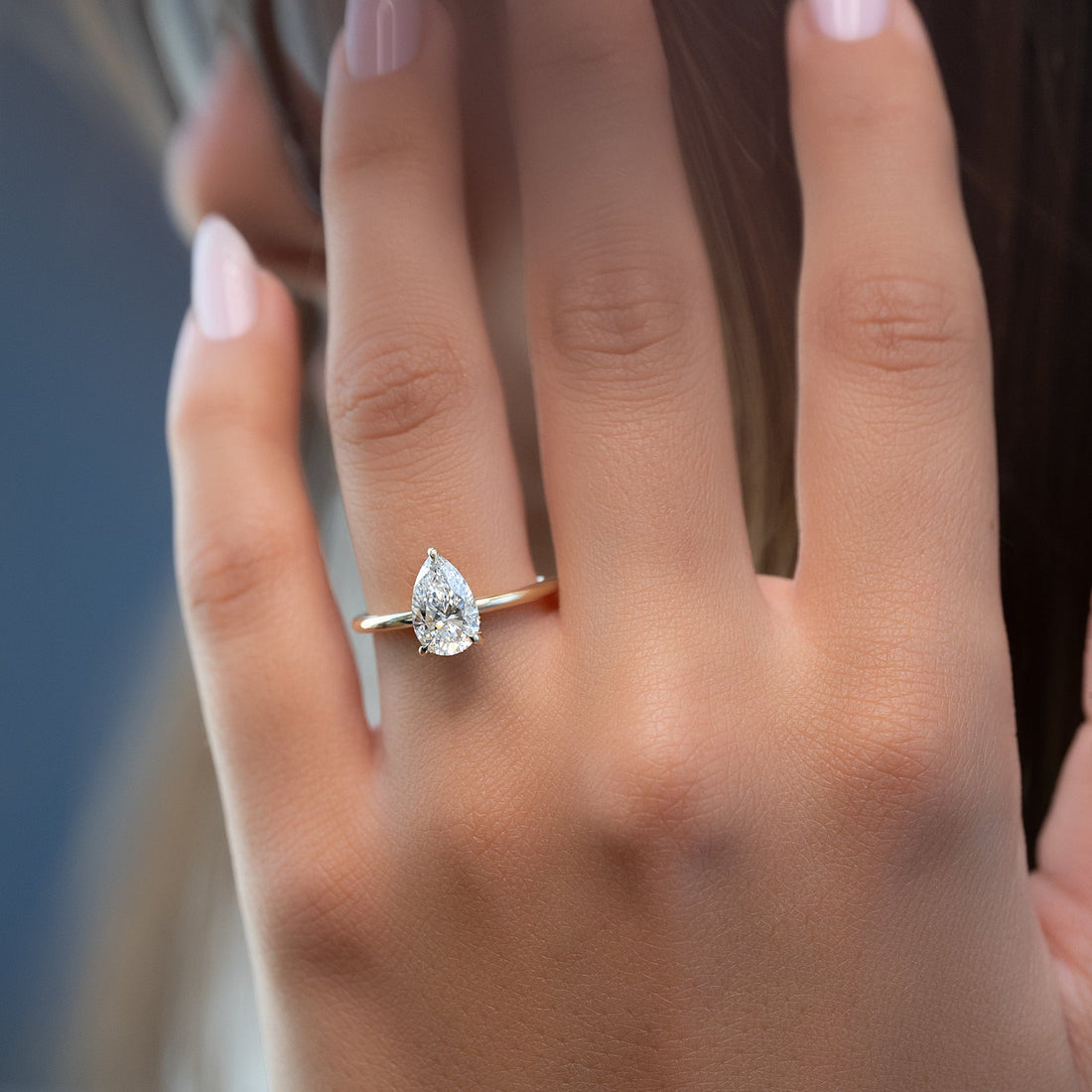 The Kamellie Set With A 2 Carat Pear Lab Diamond