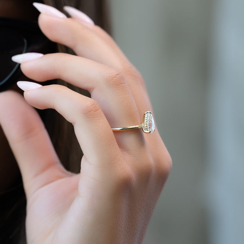The Kamellie Set With A 2 Carat Pear Lab Diamond