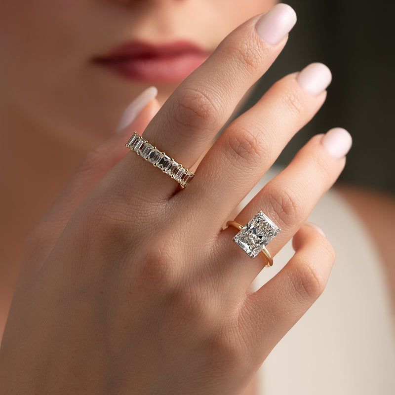 The Kamellie Set With A 2 Carat Radiant Lab Diamond