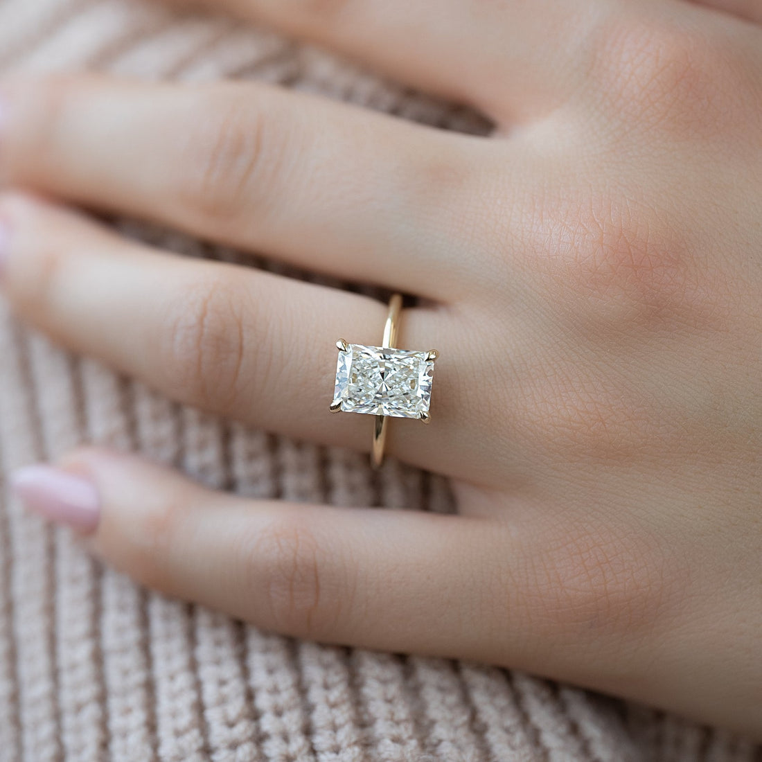 The Kamellie Set With A 2 Carat Radiant Lab Diamond