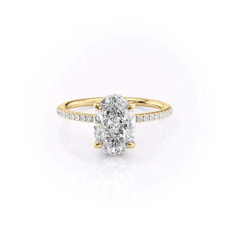 The Pave Kamellie Set With A 2 Carat Oval Lab Diamond