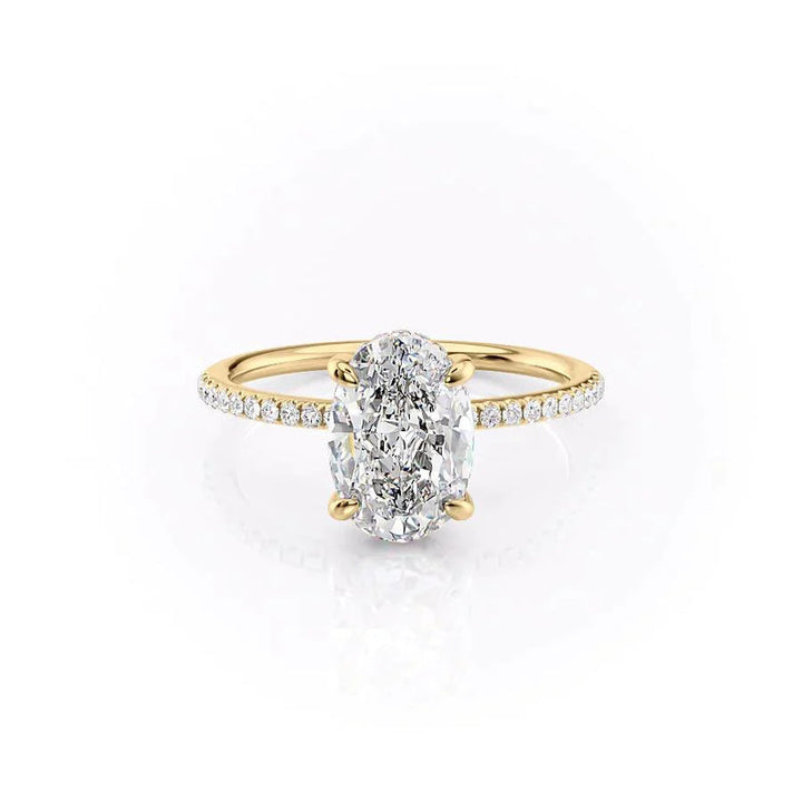 The Pave Kamellie Set With A 2 Carat Oval Lab Diamond