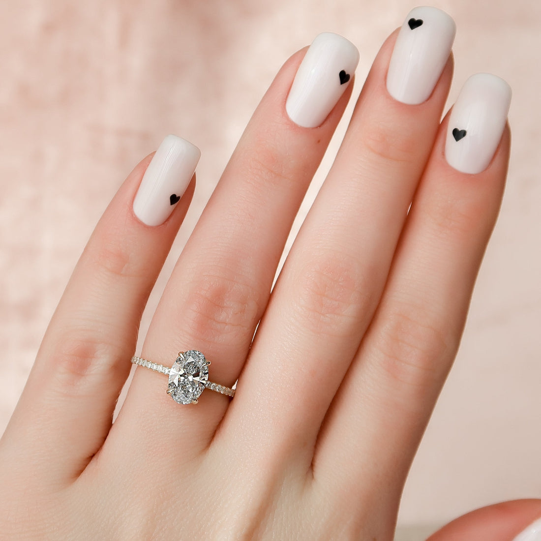 The Pave Kamellie Set With A 2 Carat Oval Lab Diamond