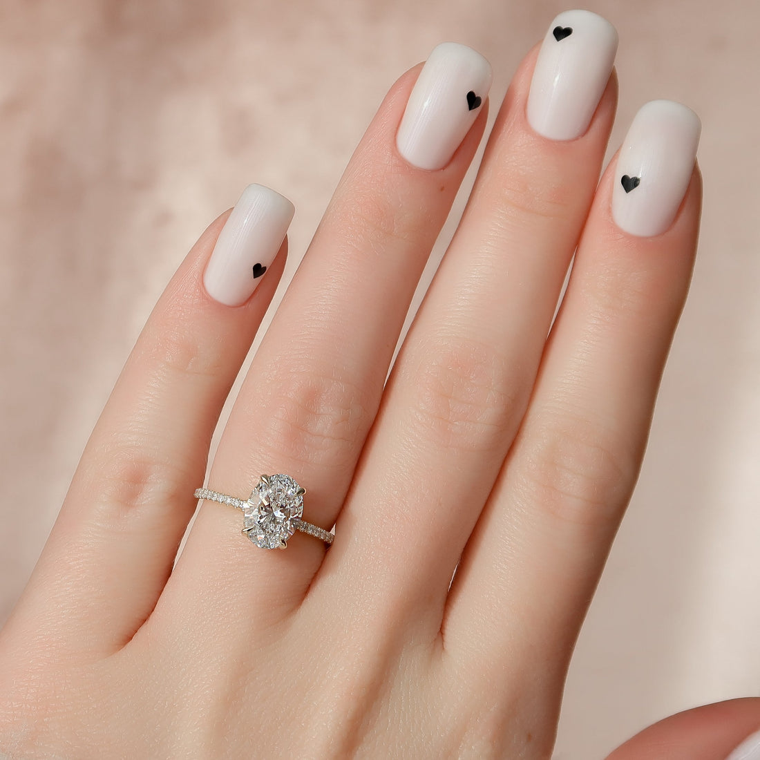 The Pave Kamellie Set With A 2 Carat Oval Lab Diamond