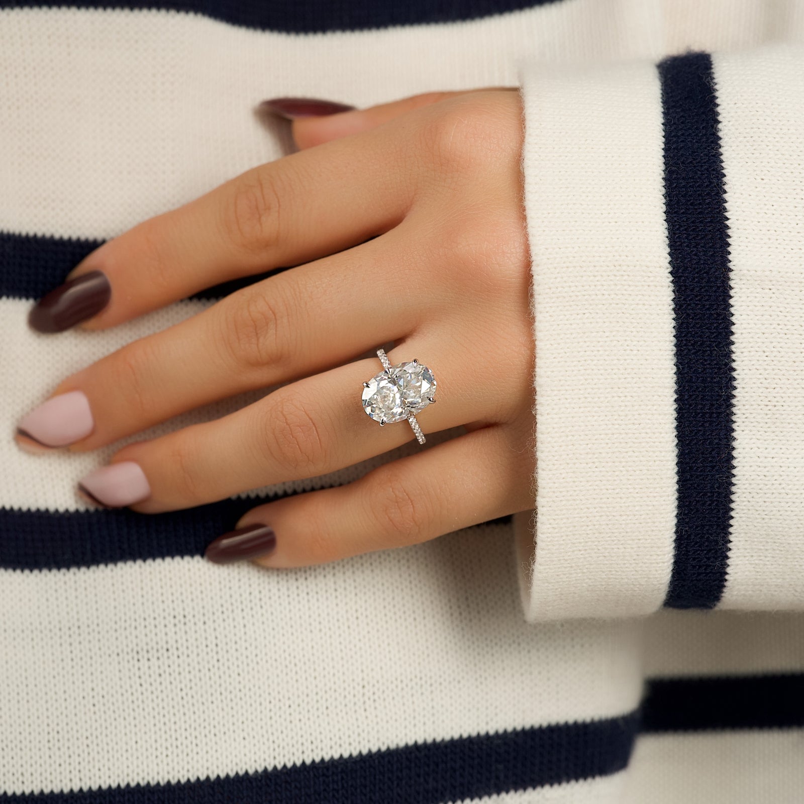The Pave Kamellie Set With A 2 Carat Oval Lab Diamond
