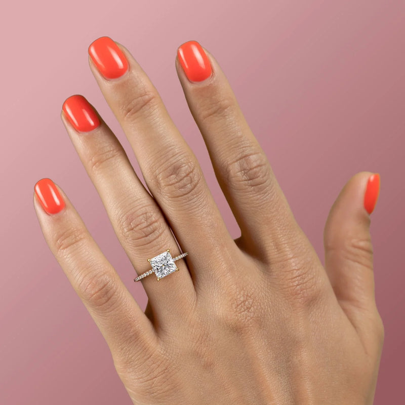 The Pave Kamellie Set With A 2 Carat Marquise Lab Diamond