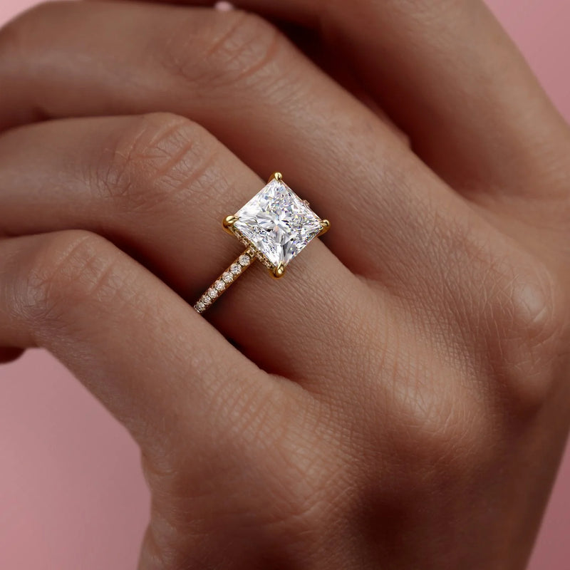 The Pave Kamellie Set With A 2 Carat Marquise Lab Diamond