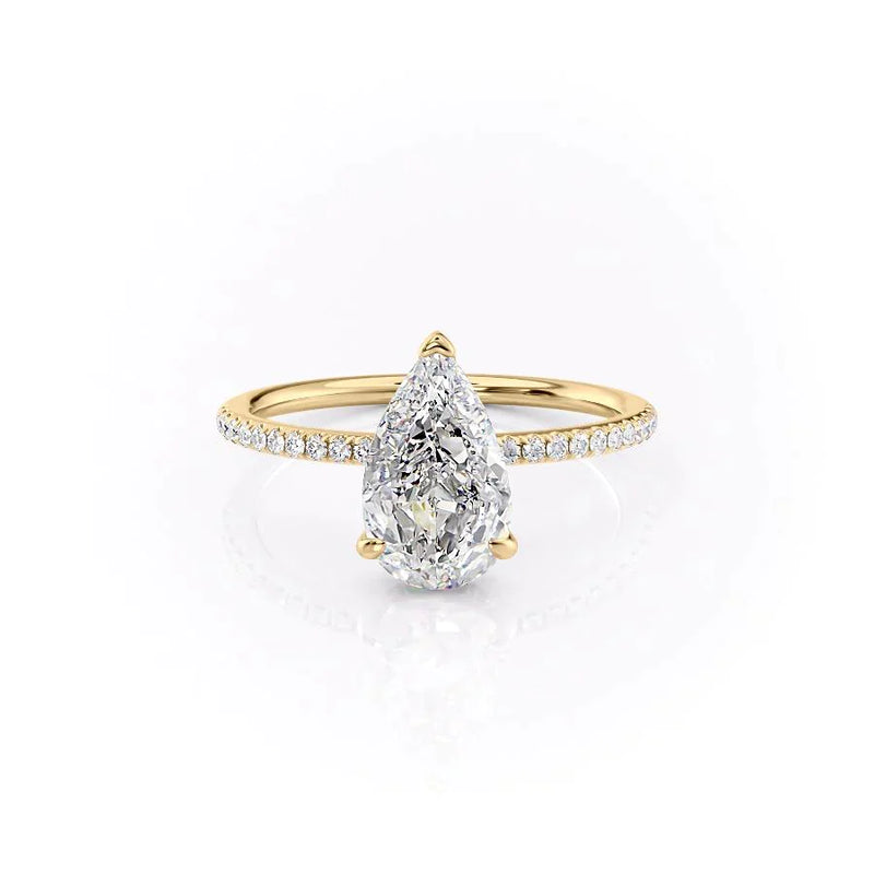 The Pave Kamellie Set With A 2 Carat Pear Lab Diamond