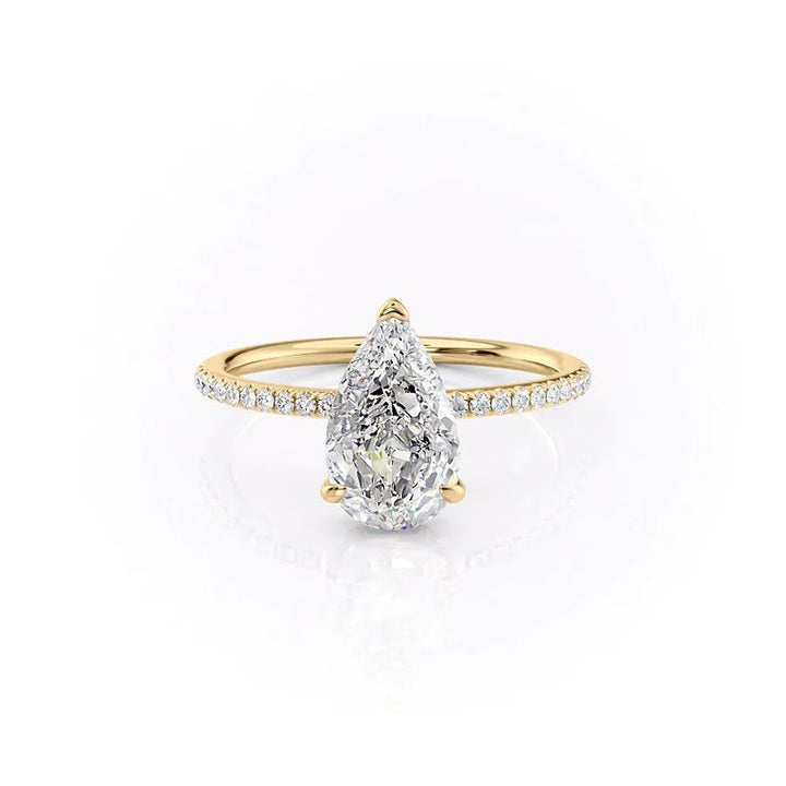 The Pave Kamellie Set With A 2 Carat Pear Lab Diamond