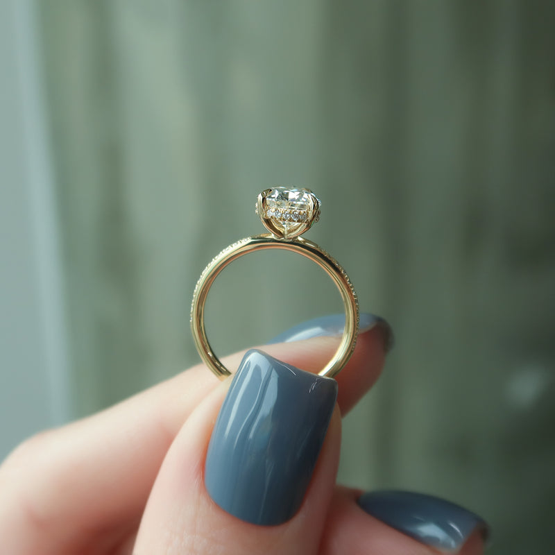 The Pave Kamellie Set With A 2 Carat Pear Lab Diamond