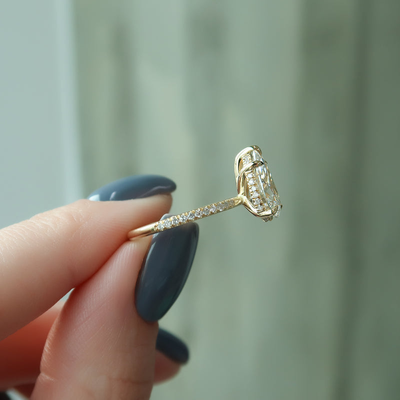 The Pave Kamellie Set With A 2 Carat Pear Lab Diamond