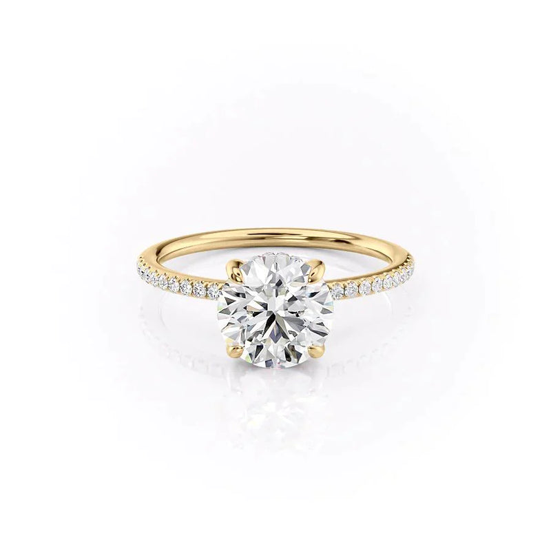 The Pave Kamellie Set With A 2 Carat Round Lab Diamond