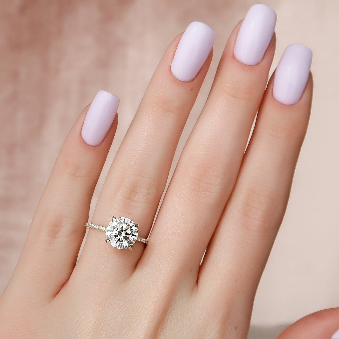 The Pave Kamellie Set With A 2 Carat Round Lab Diamond