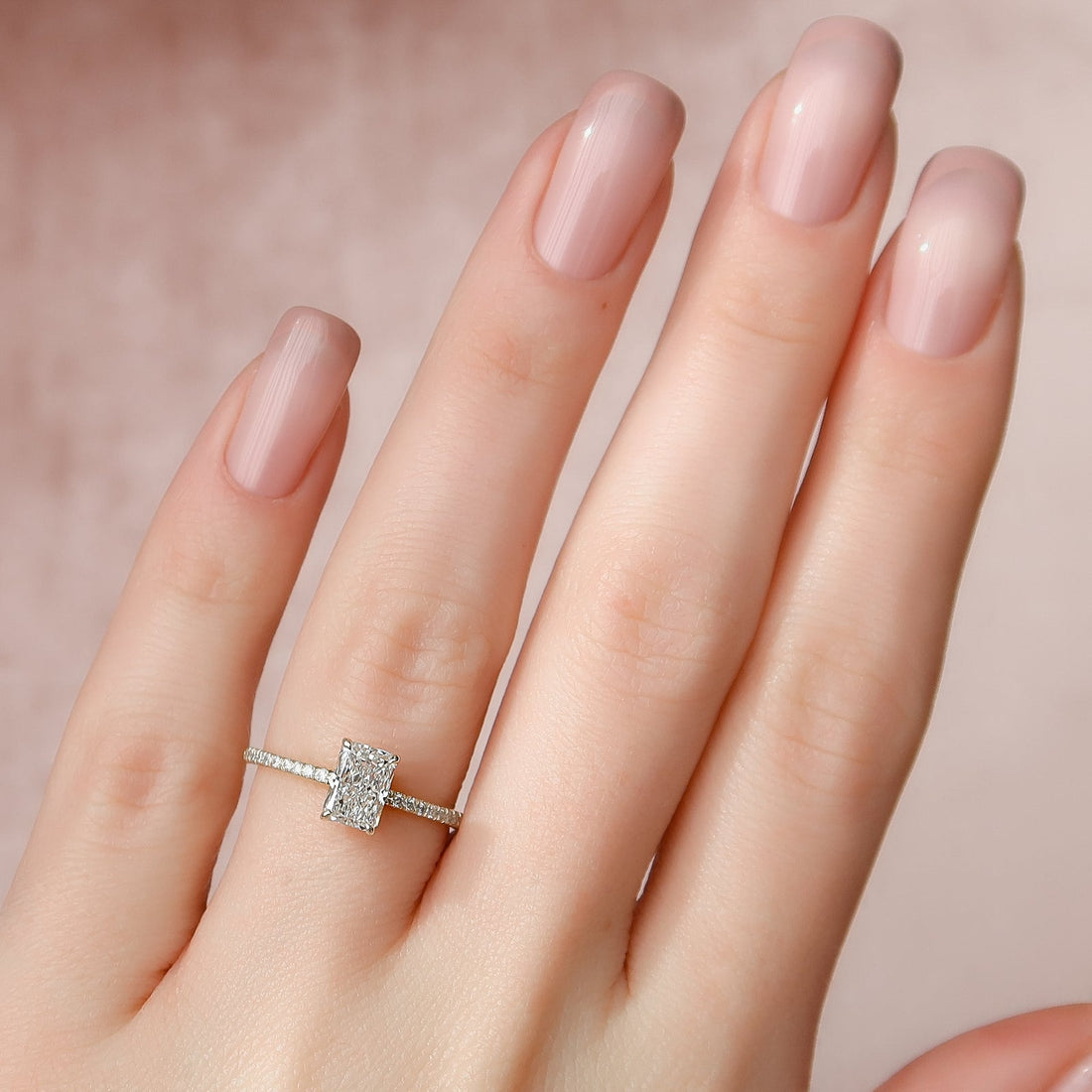 The Pave Kamellie Set With A 2 Carat Radiant Lab Diamond