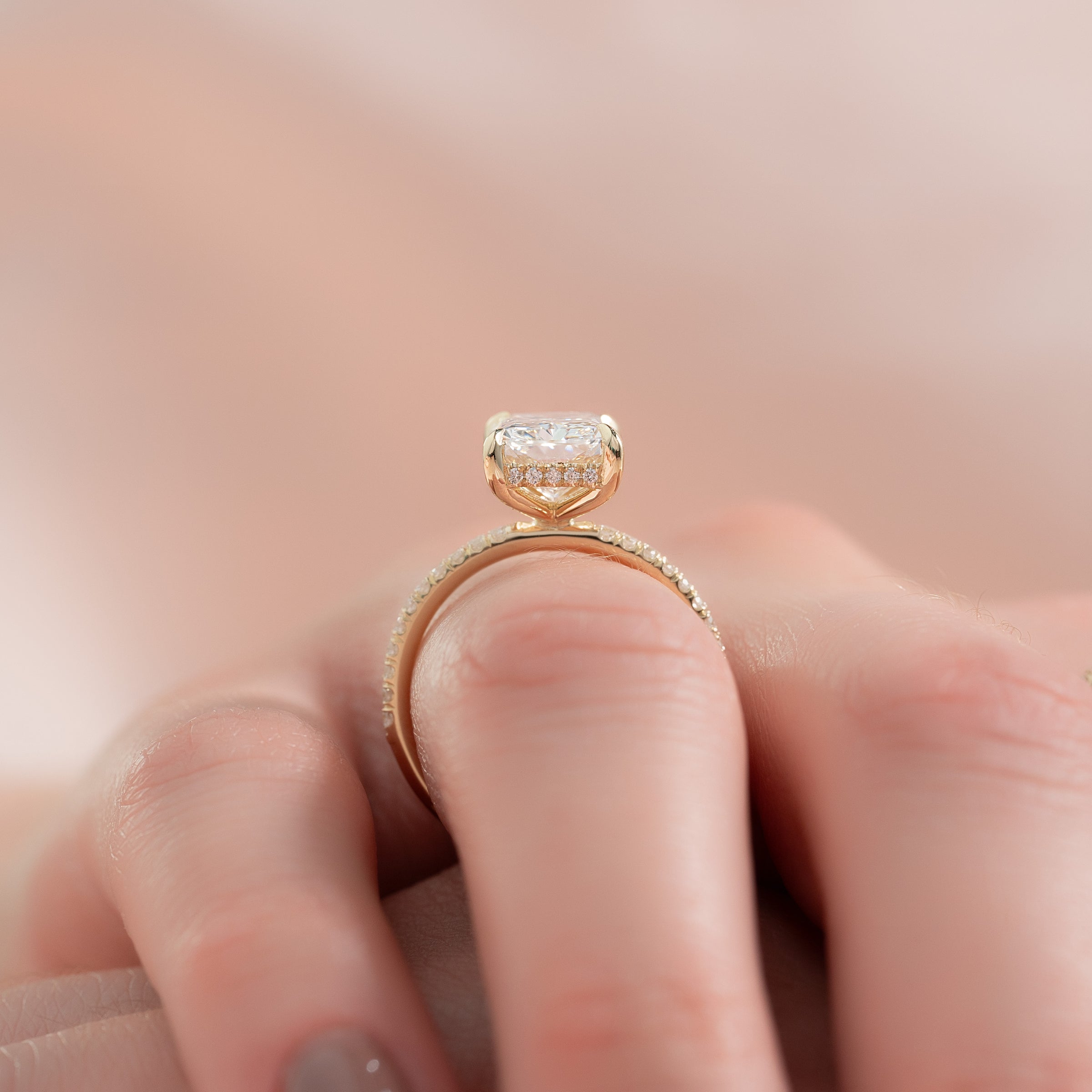 The Pave Kamellie Set With A 2 Carat Radiant Lab Diamond