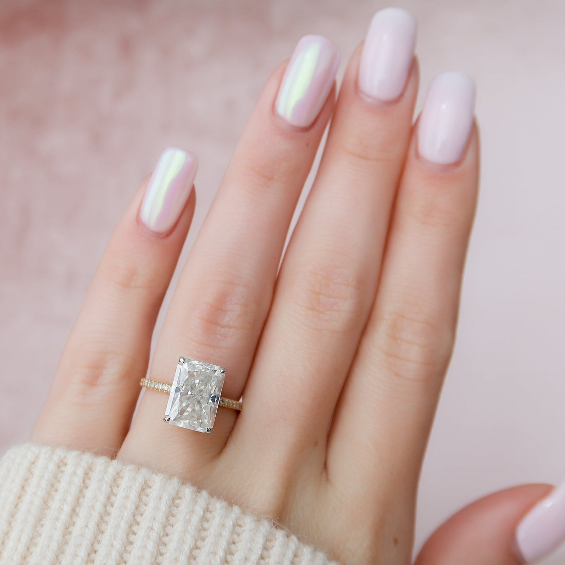 The Pave Kamellie Set With A 2 Carat Radiant Lab Diamond