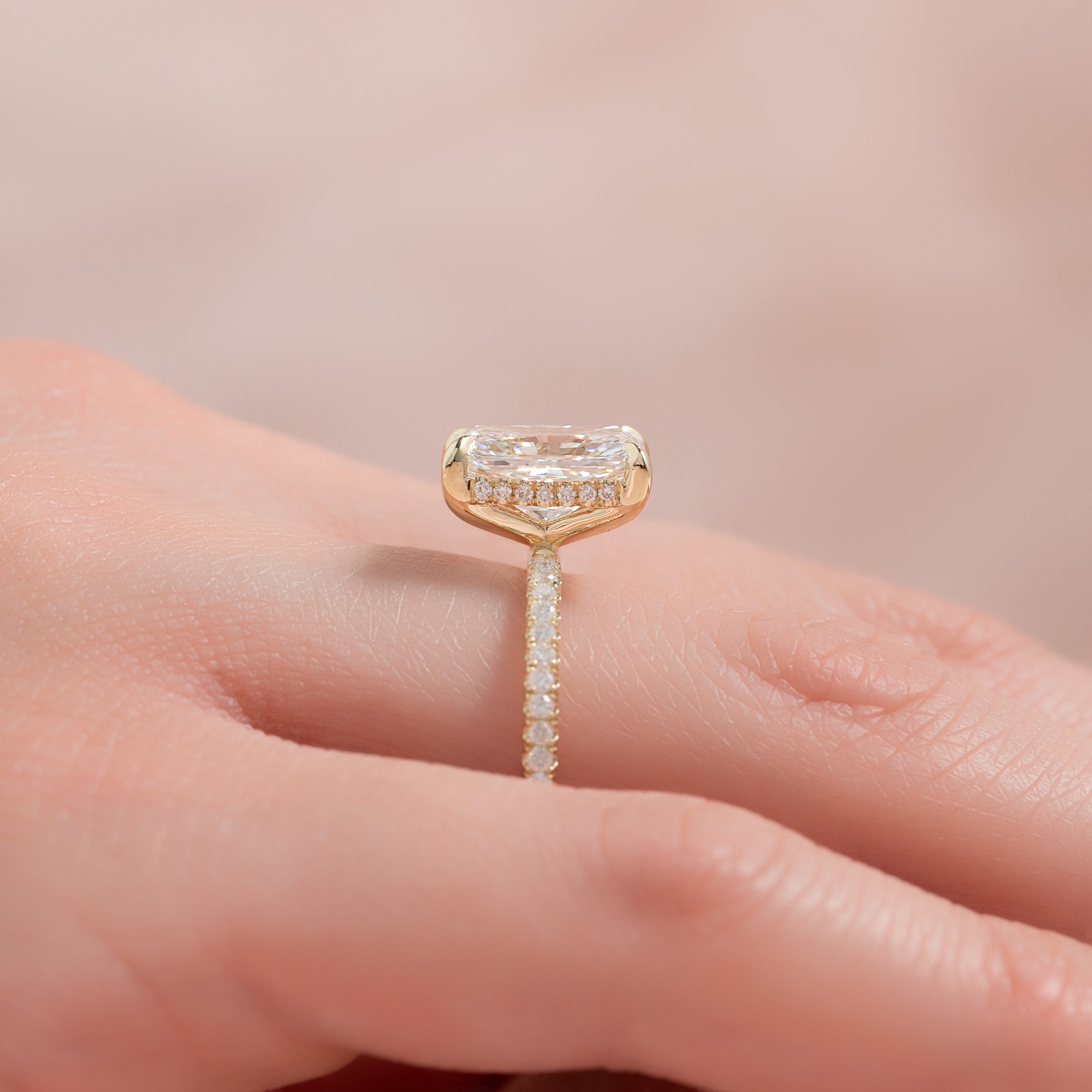 The Pave Kamellie Set With A 2 Carat Radiant Lab Diamond