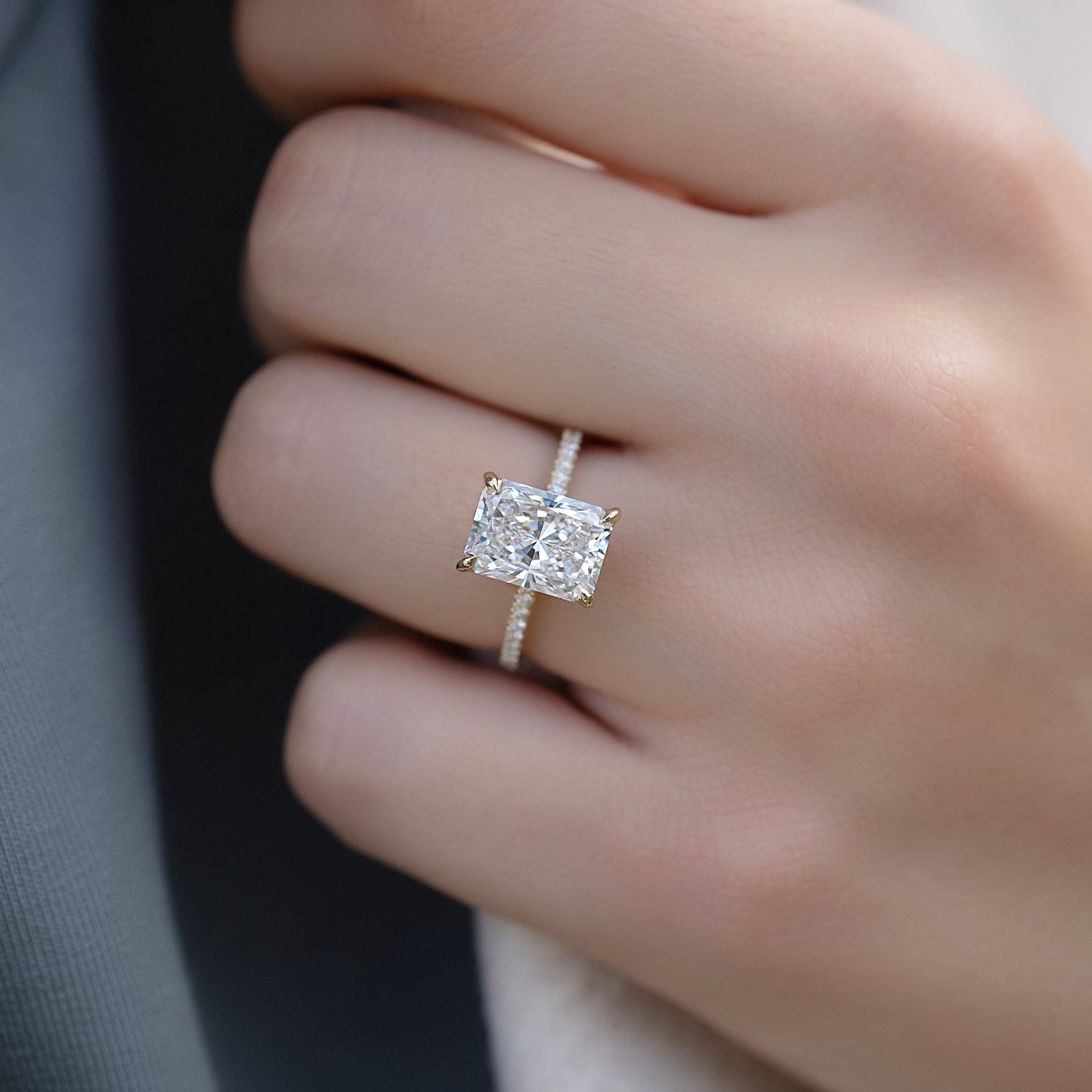 The Pave Kamellie Set With A 2 Carat Radiant Lab Diamond