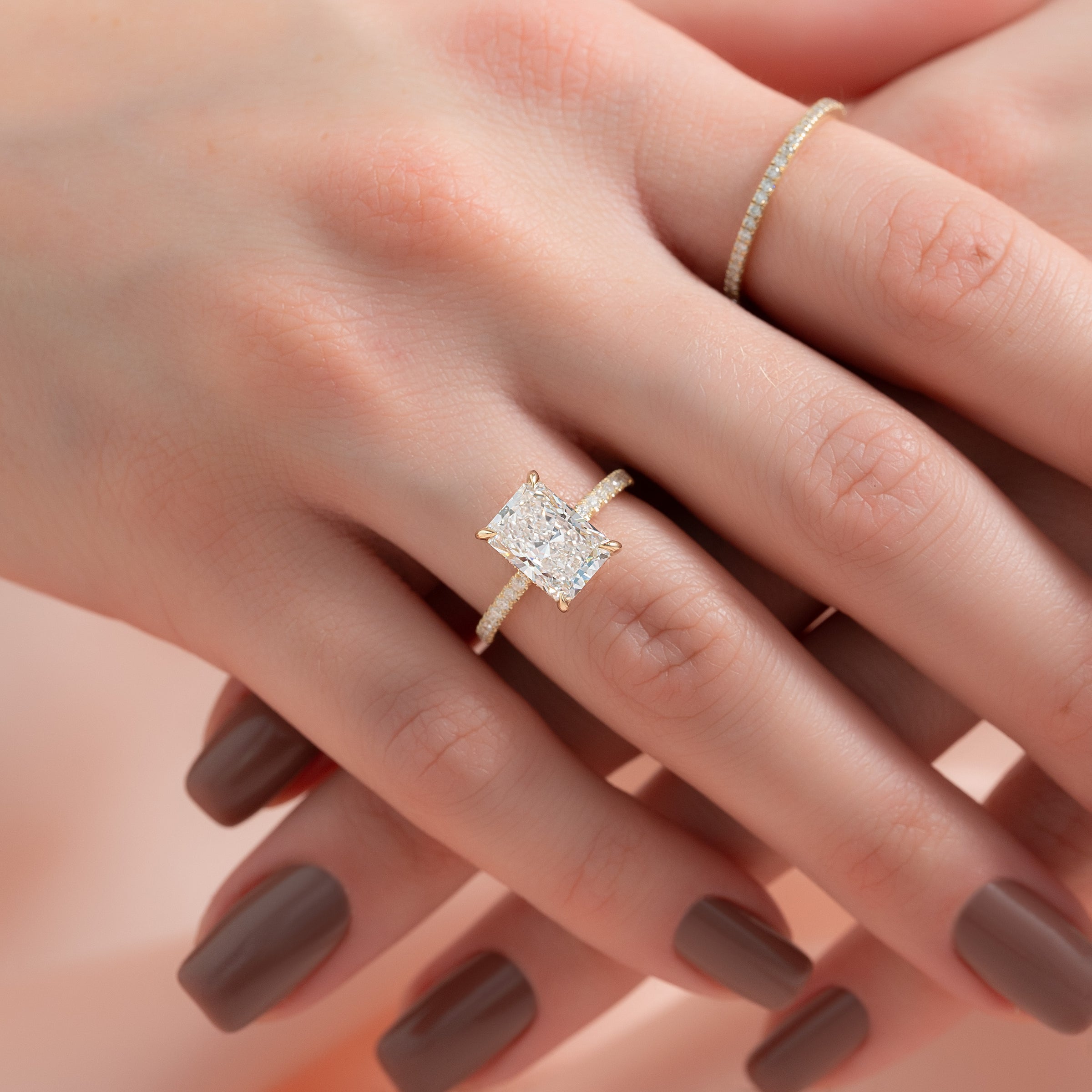 The Pave Kamellie Set With A 2 Carat Radiant Lab Diamond