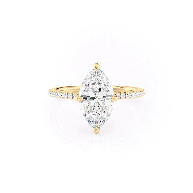 The Pave Kamellie Set With A 2 Carat Marquise Lab Diamond