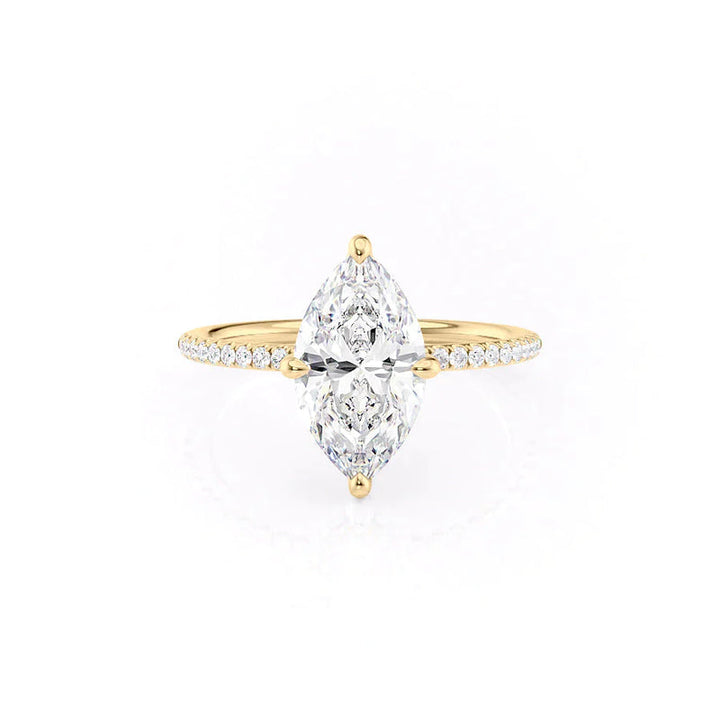 The Pave Kamellie Set With A 2 Carat Marquise Lab Diamond