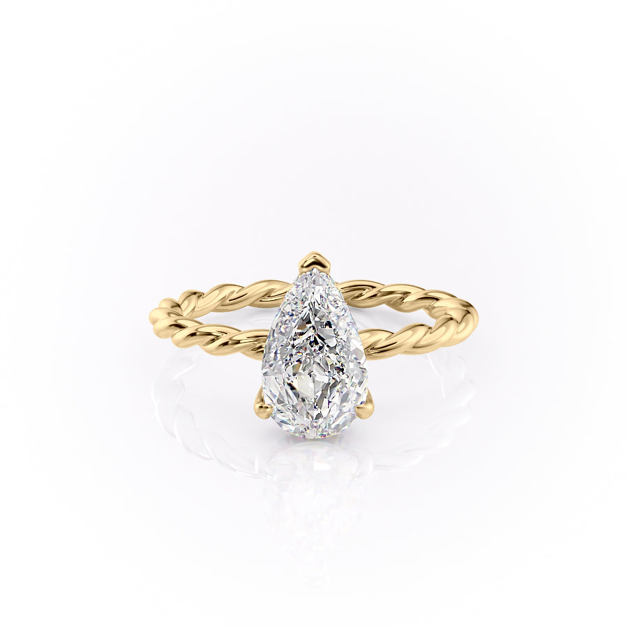 The Alice Set With A 2 Carat pear Lab Diamond