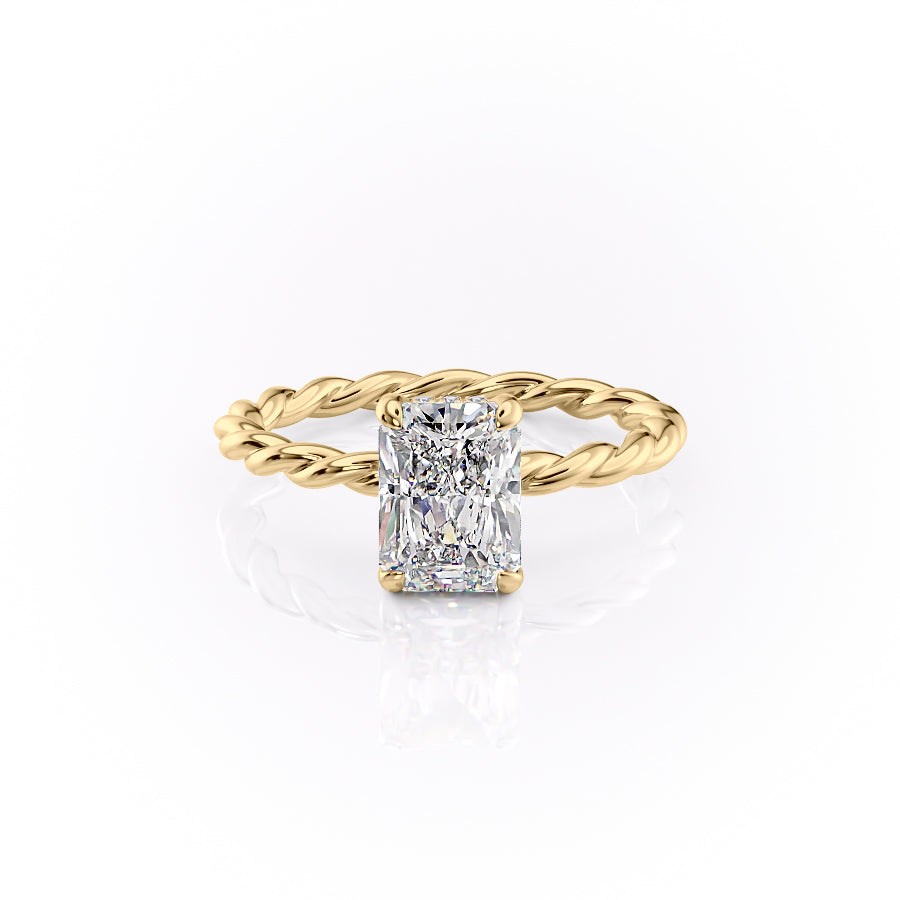The Alice Set With A 2 Carat Radiant Lab Diamond