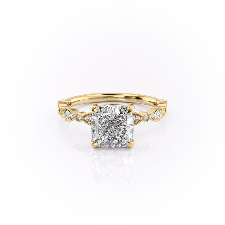 The Jasmine Set With A 2 Carat Cushion Lab Diamond