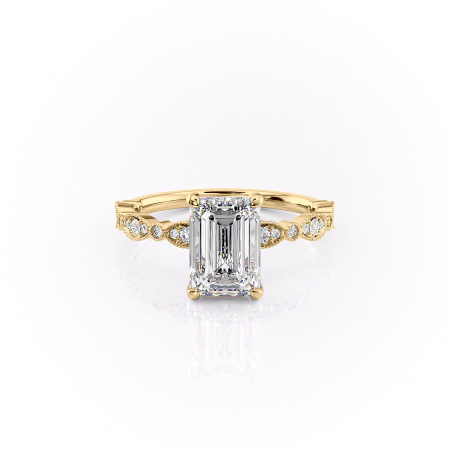 The Jasmine Set With A 2 Carat Emerald Lab Diamond