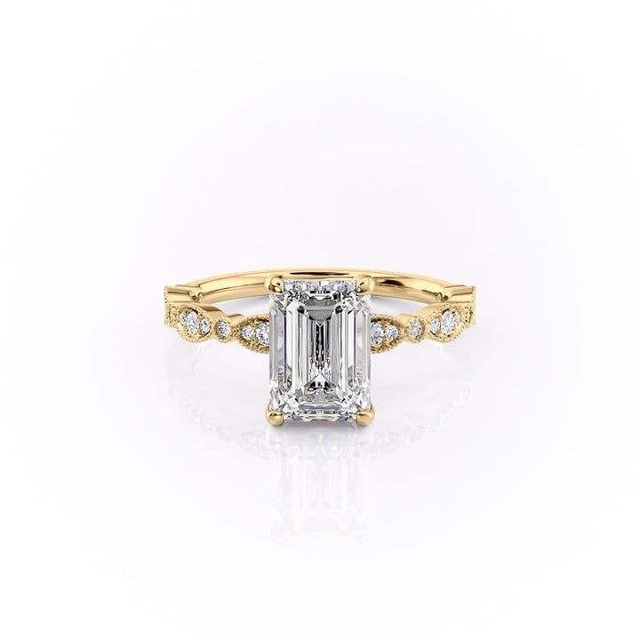 The Jasmine Set With A 2 Carat Emerald Lab Diamond
