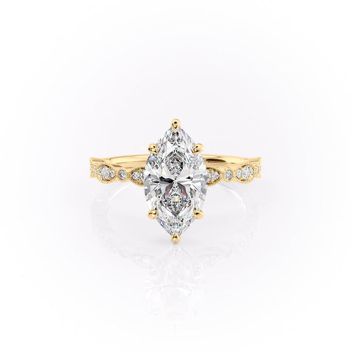 The Jasmine Set With A 2 Carat Marquise Lab Diamond