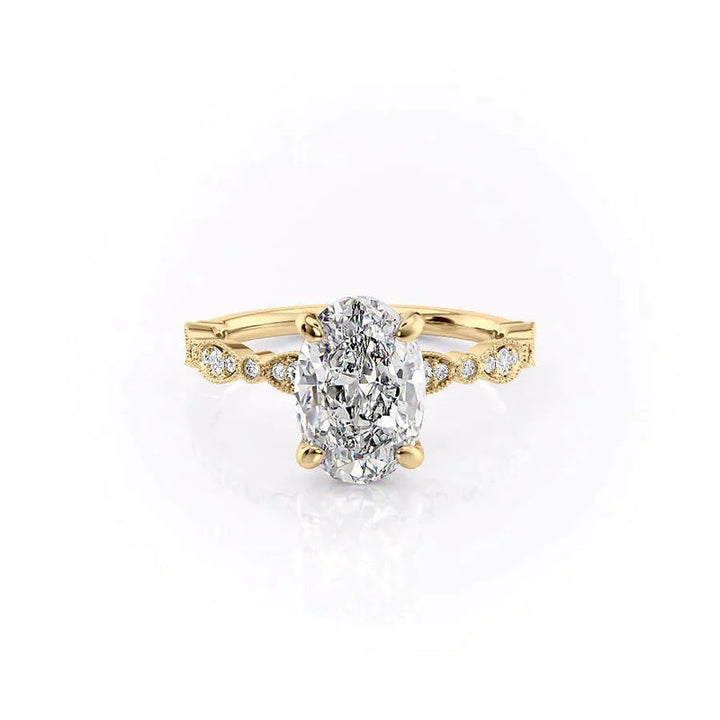 The Jasmine Set With A 2 Carat Oval Lab Diamond