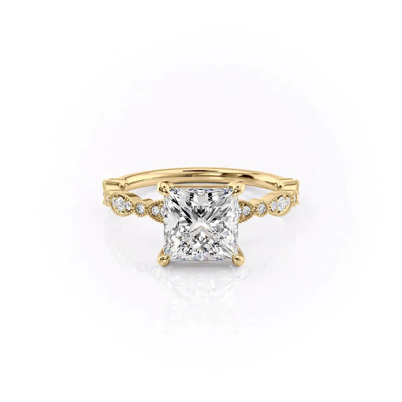 The Jasmine Set With A 2 Carat Princess Lab Diamond