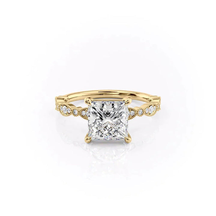 The Jasmine Set With A 2 Carat Princess Lab Diamond