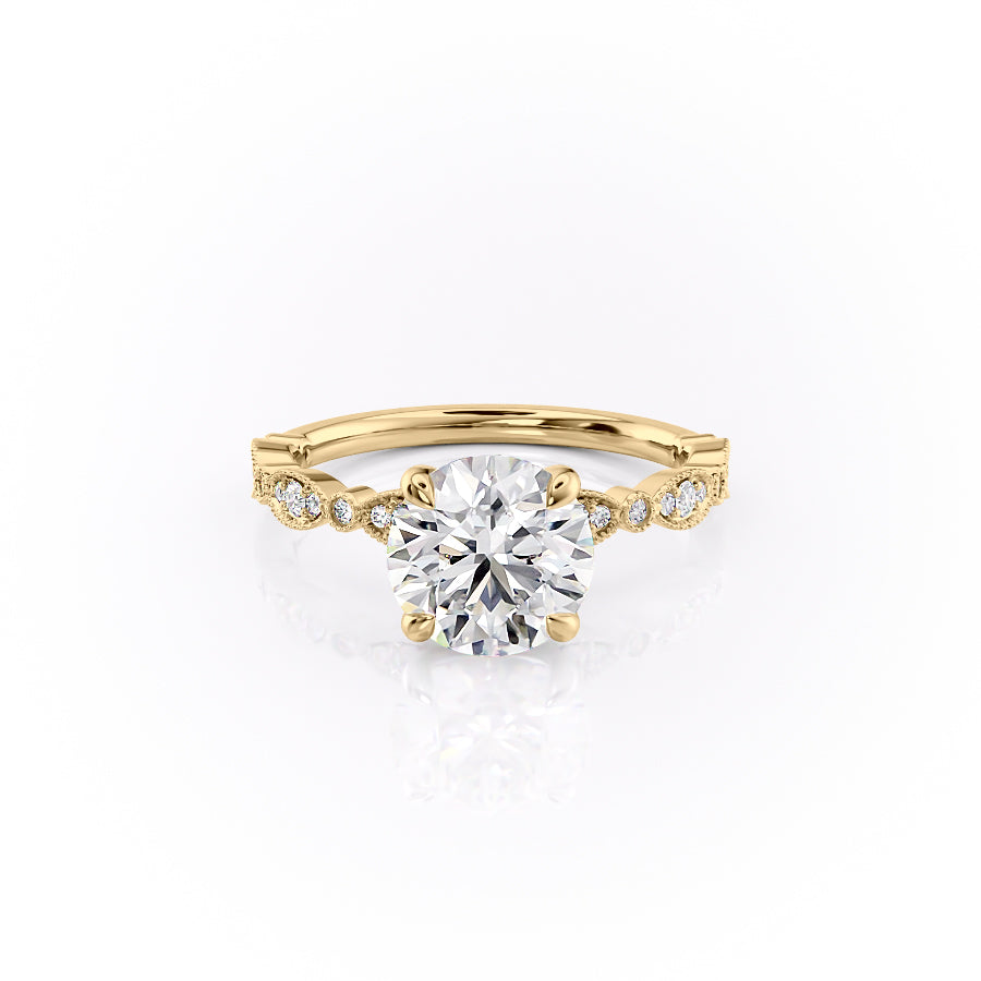 The Jasmine Set With A 2 Carat Round Lab Diamond