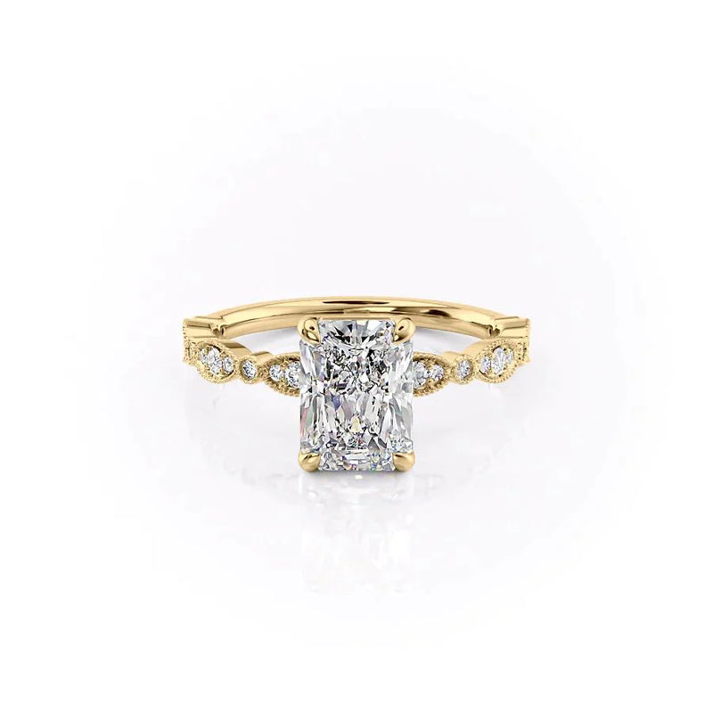 The Jasmine Set With A 2 Carat Radiant Lab Diamond