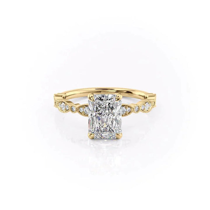 The Jasmine Set With A 2 Carat Radiant Lab Diamond