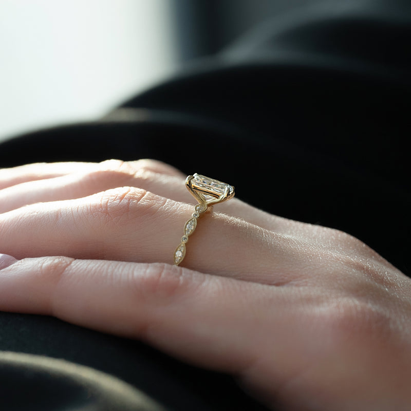The Jasmine Set With A 2 Carat Radiant Lab Diamond