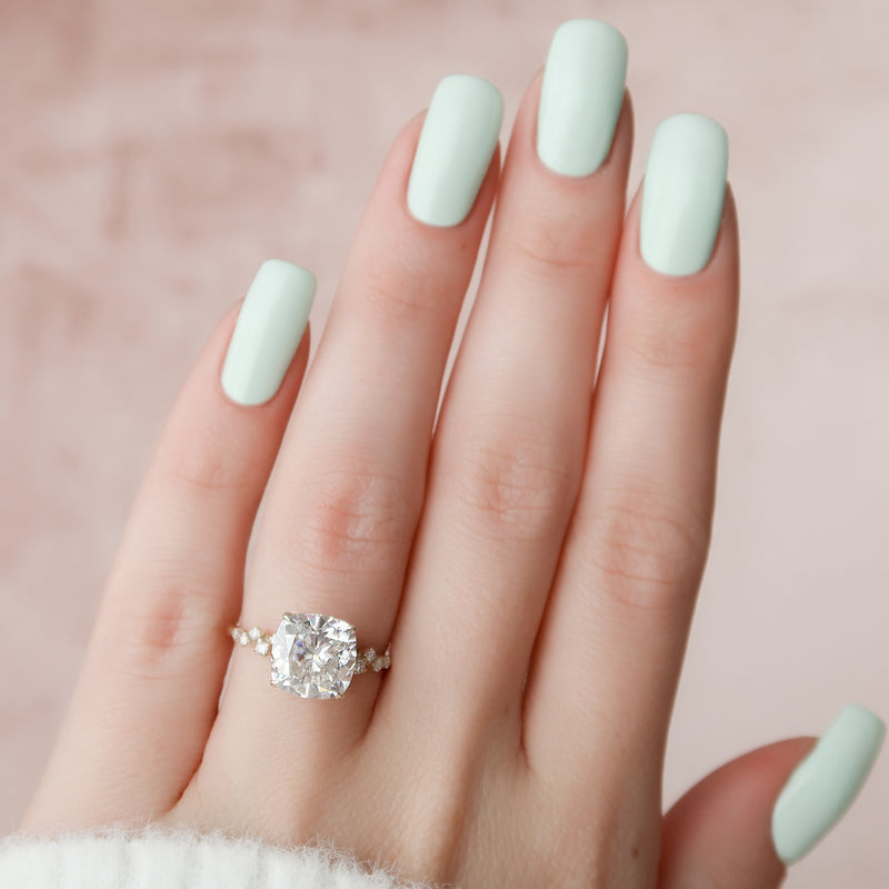 The Mia Set With A 2 Carat Cushion Lab Diamond