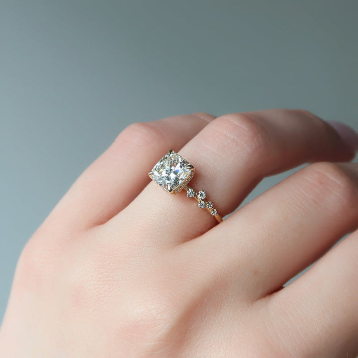 The Mia Set With A 2 Carat Cushion Lab Diamond