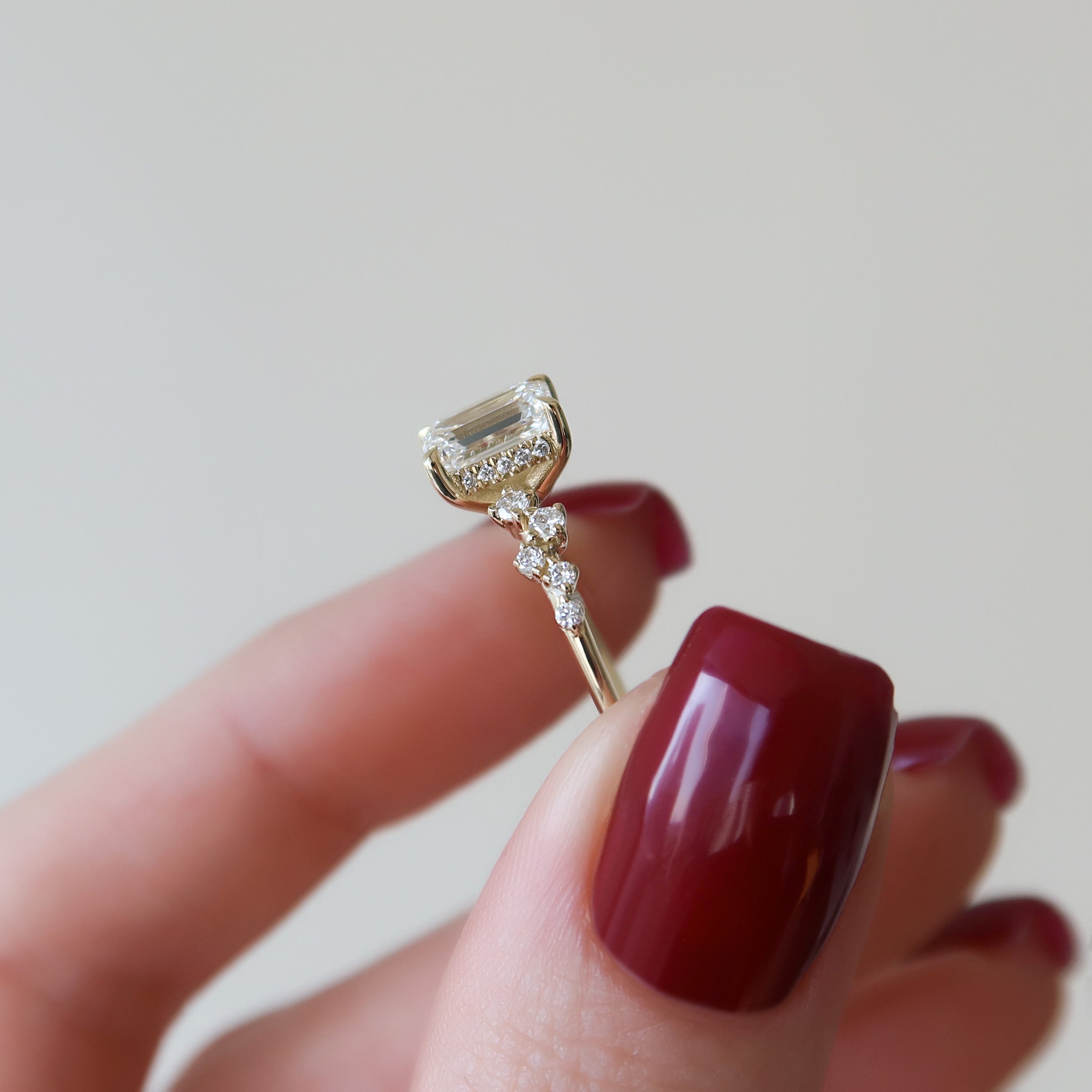 The Mia Set With A 2 Carat Emerald Lab Diamond