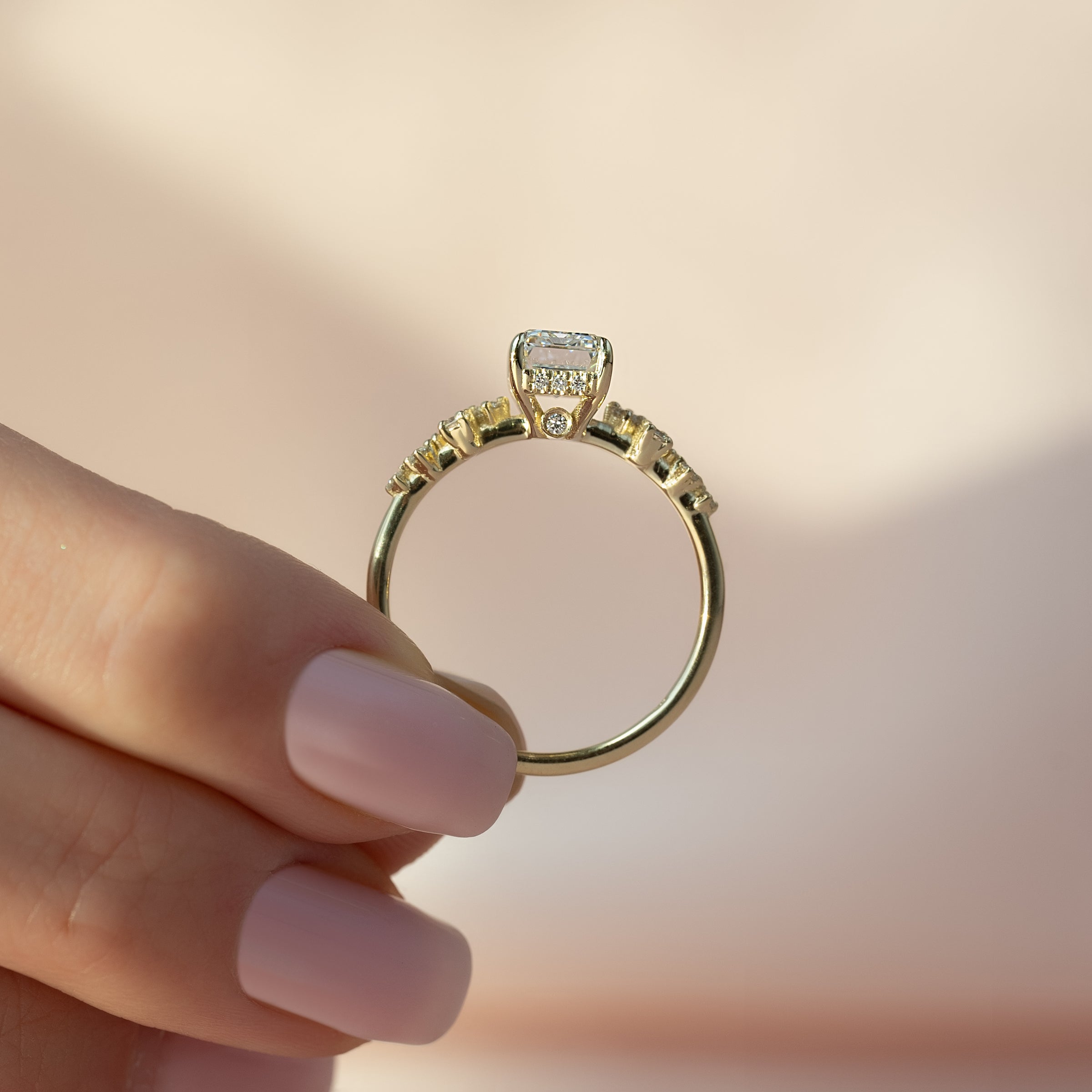 The Mia Set With A 2 Carat Emerald Lab Diamond