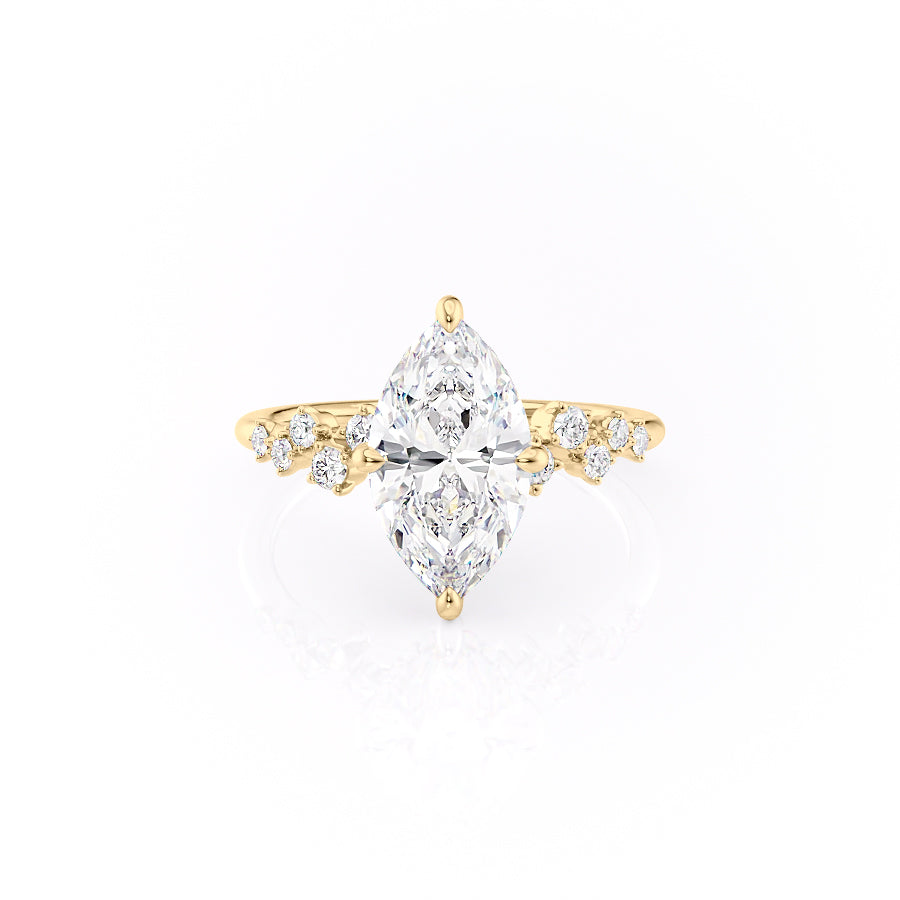 The Mia Set With A 2 Carat Marquise Lab Diamond